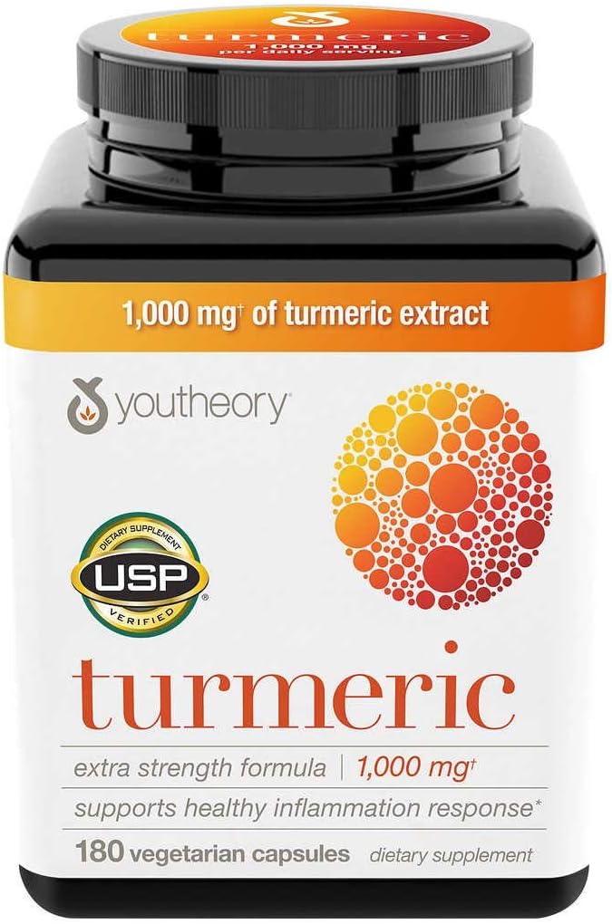 Youtheory Turmeric Extra Strength 1000mg (180 Count) (3 Embalagem)