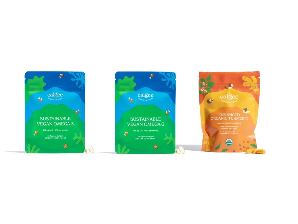 Vegan Omega-3 2-Pack + USDA Açafrão orgânico