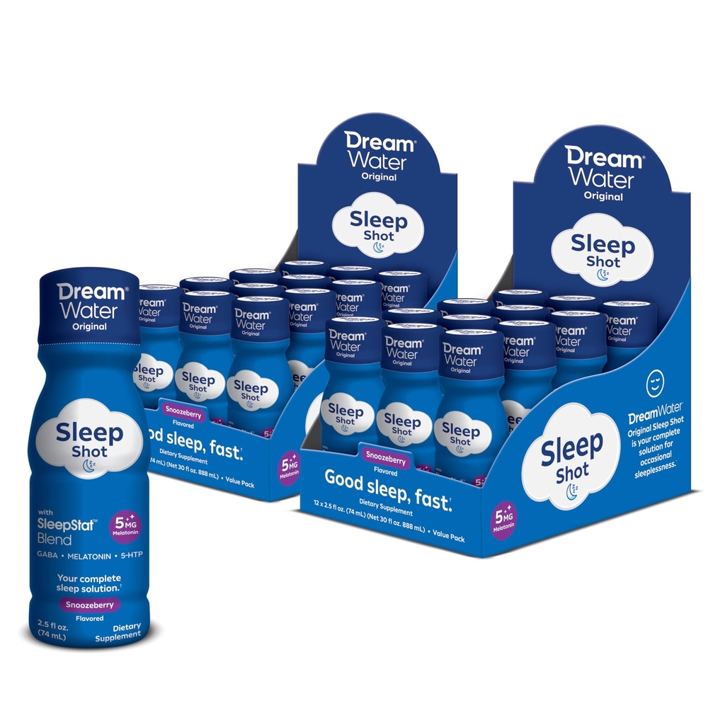 Sono natural do sonho, GABA, MELATOnina, 5-HTP, 2,5 onças Shot, Snoozeberry, 24 Count Economy Value Pack