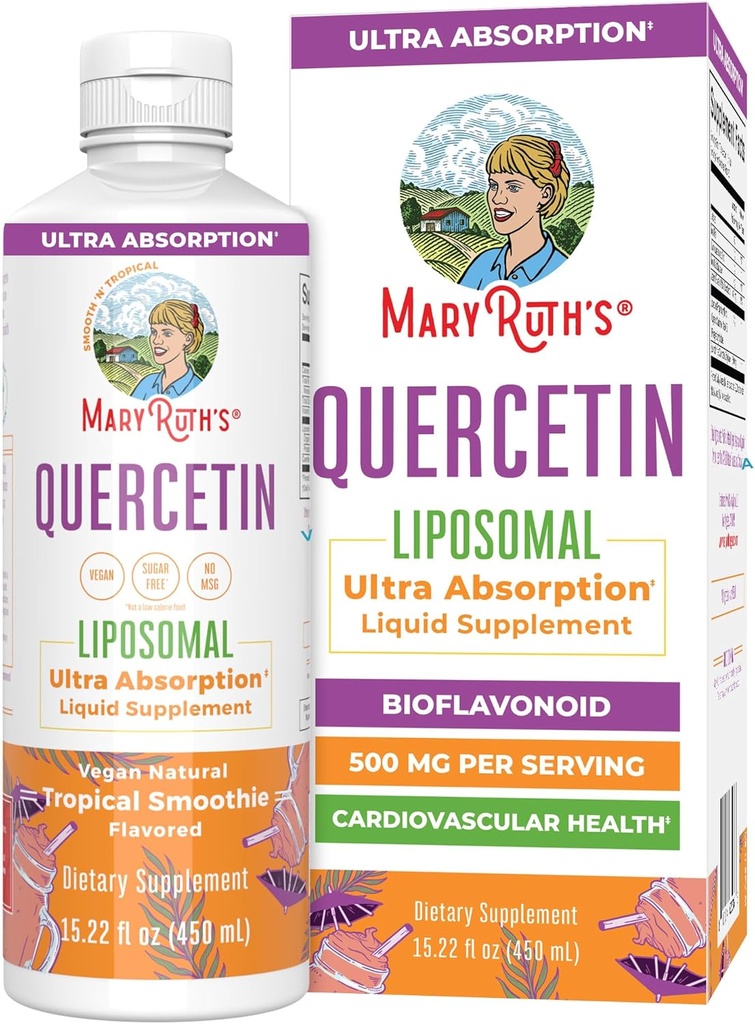 MaryRuth Orgânicos Quercetin Lipossômicos Líquido Quercetin 500mg Ou Saúde Cardiovascular Saúde Celular Geral Bem-Estar Ultra Absorção