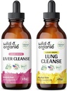 Fígado selvagem e orgânico Limpar tintura 4 fl oz & Lung Cleanse Tintura 4 fl oz