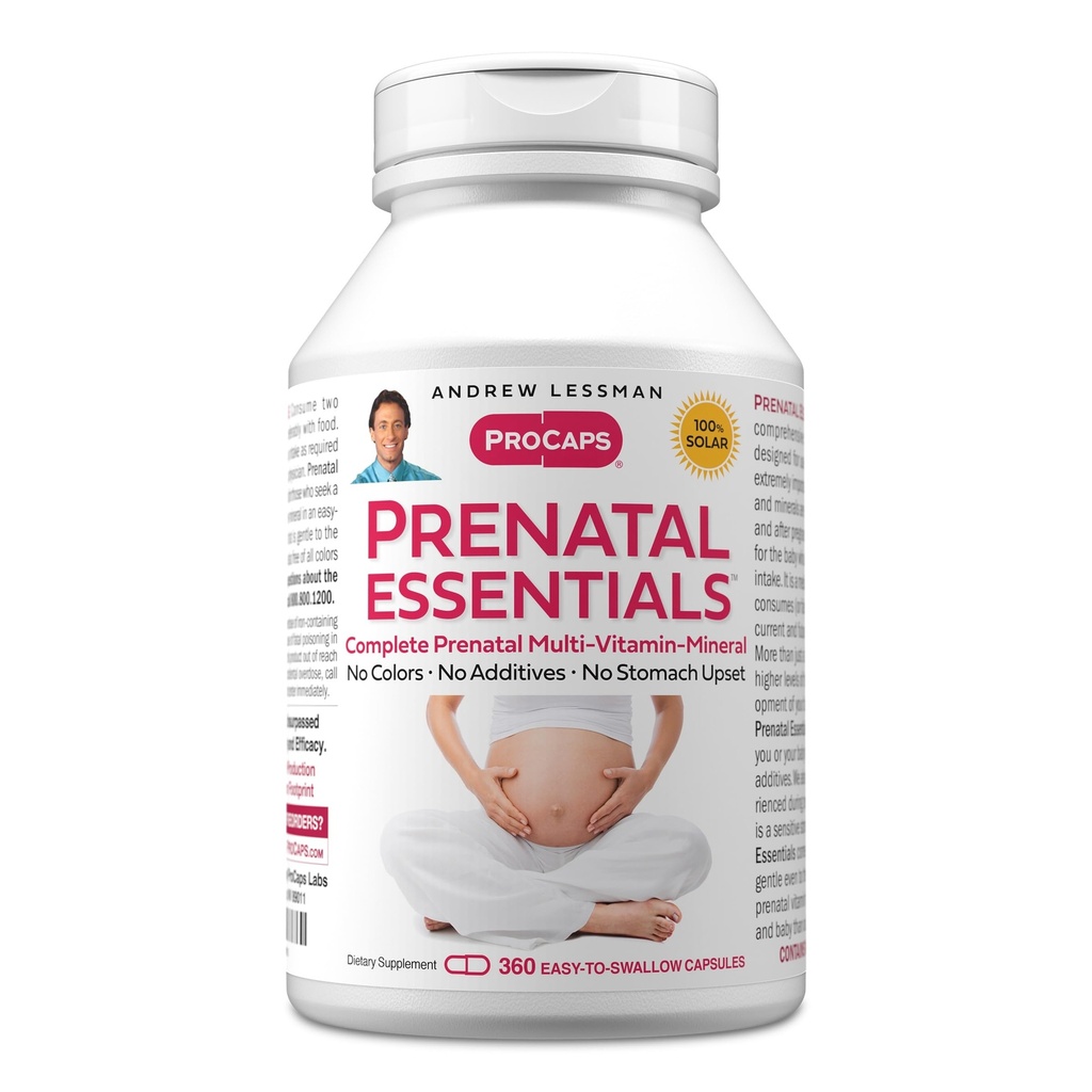 ANdrew LESSMAN Pré-natal Essentials 360 Cápsulas - Vitaminas Pré-Natais Completas para Mulheres, Sem Aditivos Multivitamina Pré-Natal, Nutrientes para Mulheres Pré-Natal, Pré-Natal Pós-Metilfolato com Ferro
