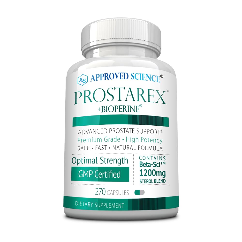 Aprovado Ciência Prostarex - Suplemento de próstata - Serra Palmetto, 1200mg Beta-Sitosterol, Bioperina - 270 Cápsulas - 3 Mês de Abastecimento