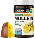 BIO KRAUTER Mullein Gummies para pulmões 2000 mg - 60 Mastigação - Suplemento Detox Pulmão - Mullein Gummies Folha - Vegan, Gelatina-livre