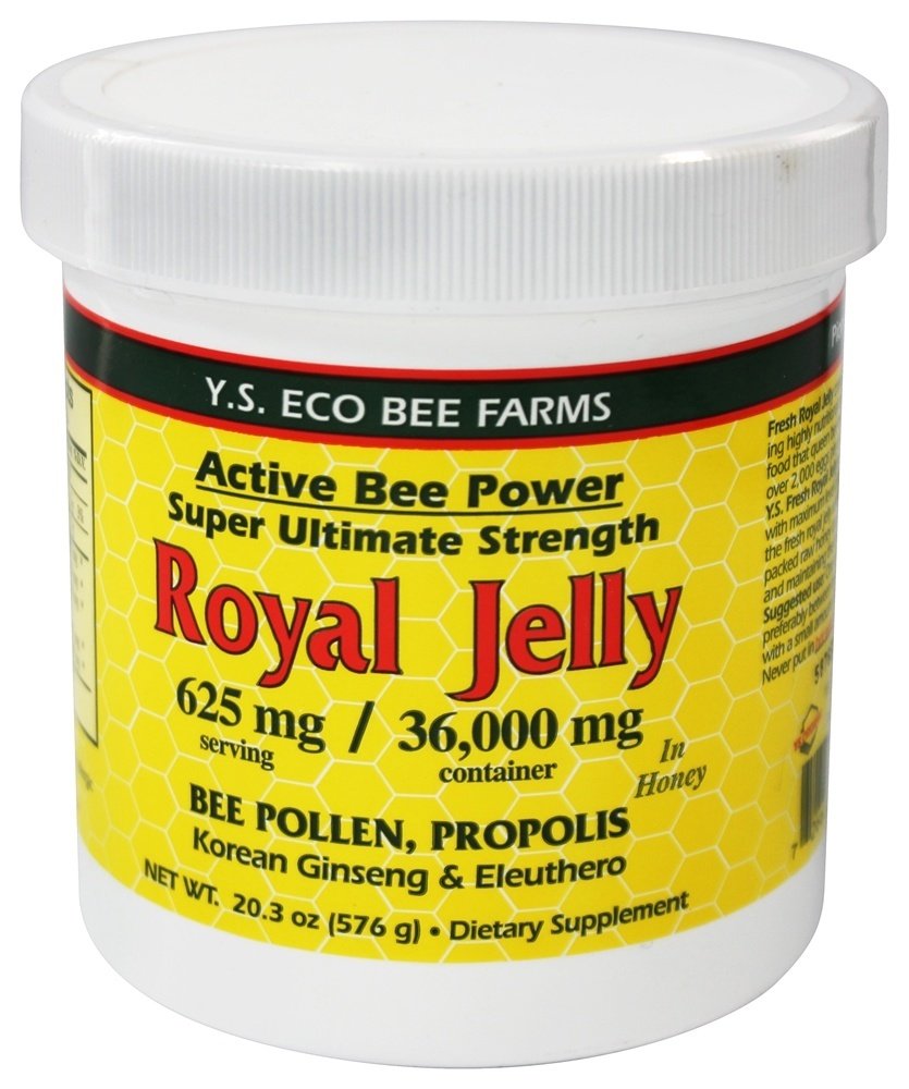 Geléia Real Fresca + Pólen de abelha, Própolis, Ginseng, Mix Honey - 36,000mg Y.S. Org 20,3 onças