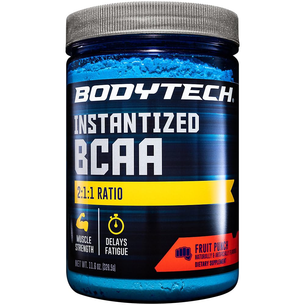 BodyTech BCAA pó - Óptima relação 2:1:1 - Suporta recuperação muscular, força e resistência - Fruit Punch (11,5 onças)