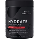 Sports Research® Hydrate Electrolytes Powder - Livre de açúcar e naturalmente saboreado com vitaminas, minerais e água de coco - Suporta a hidratação - Romã de Cereja - 90 Servings