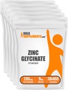 BulkSuplementos.com Glicenato de zinco em pó - Suplemento de zinco, Suplemento Mineral para Suporte Imune - Gluten Free, 130mg por serviço, 5kg (11 lbs) (Pacote de 5)