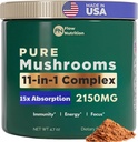 Cogumelo em pó, Cogumelo em mistura - Cogumelo Orgânico em pó para café - smoothies, mistura de bebidas, cogumelos adaptogênicos, extrato de pó do suplemento, cogumelos funcionais, pó complexo para foco e energia