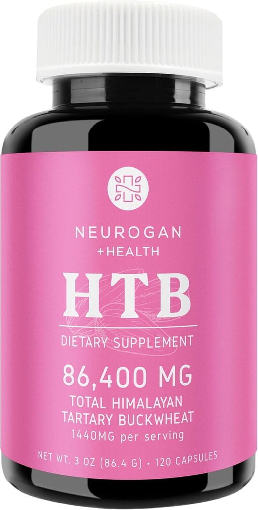 Neurogan Himalayan Tartary Buckwheat (HTB) Cápsulas - Pure Potent 1440 MG, 60 Day Supply - Supplys Digestive Wellness* - Gluten-Free, 86.400 MG Total HTB - Lab Tested, Made in USA