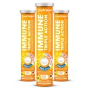 nutrazul Imune Triplo Ação Comprimidos efervescentes com vitamina C 1000mg, Vitamina D, Zinco, Suporte Rotina diária, Sem glúten, Livre de açúcar, Sem lactose, Aroma laranja, 20 Comprimidos, (Pack of 3)