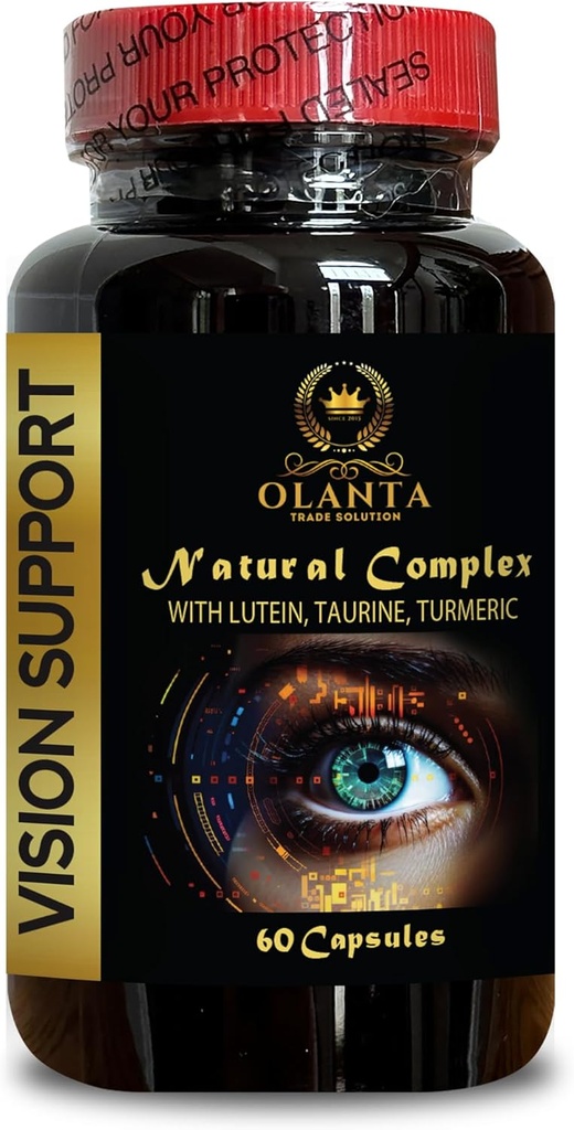 Suporte de visão Fórmula Natural - Fórmula de visão avançada com Lutein - Suporte de visão com Beta-Caroteno e Zinco - Suporte Immune - 1 Garrafa 60 Cápsulas
