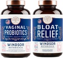 BOTÂNICAS Bloat Alívio Probiótico com Enzimas e Probióticos Vaginais - Conjunto de Saúde Digestivo e Vaginal