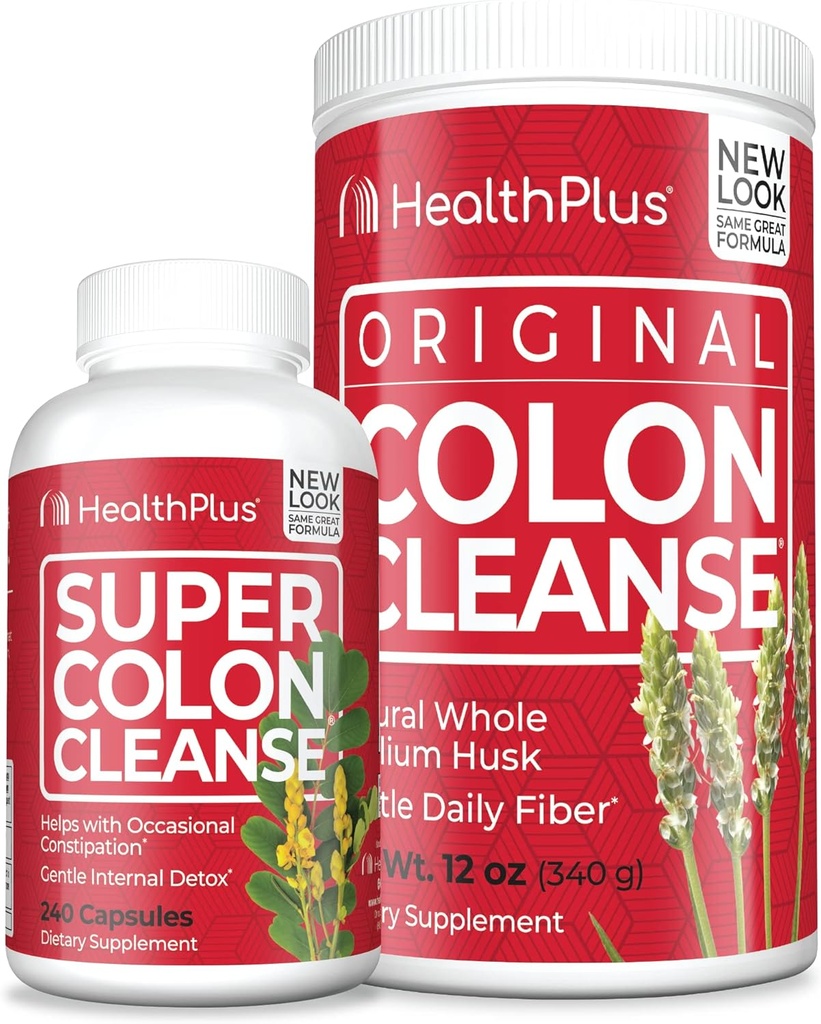 Health Plus Super Colon Cleanse (240 Cápsulas) & Colon Cleanse (12 Ounces/48 Servimentos)