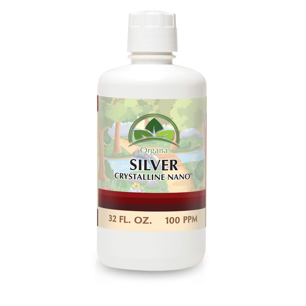Organa Crystalline Nano Coloidal Silver - 100 PPM - 32 onças
