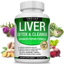 Fígado Limpar Detox & Reparar Fórmula Suplemento Detox Fígado – Cardo de leite com dente-de-leão, Alcachofra, Alcaçuz, Raiz de beterraba, Açafrão & Mais para Natural Fast Herbal Cleansing Non-gmo Vegan 60 Cápsulas