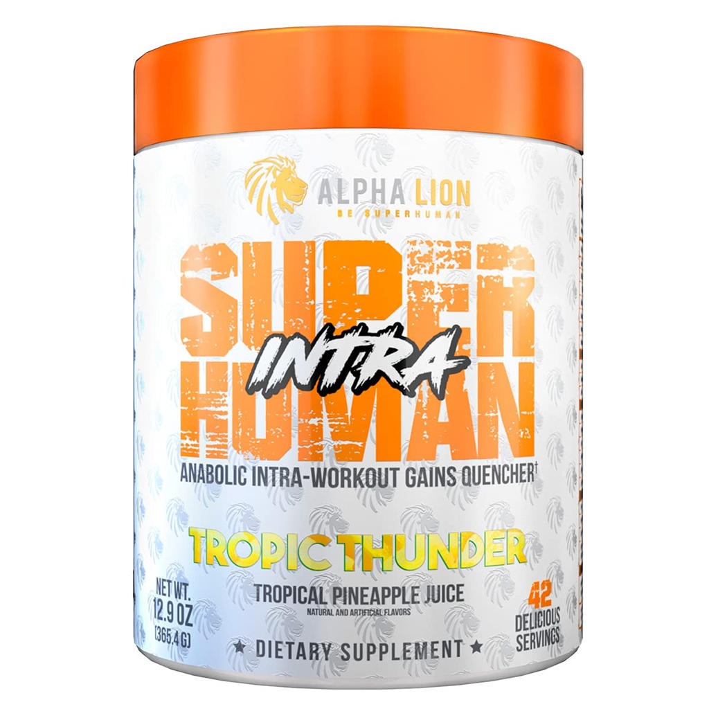 ALFA LION Pó de exercício intra-humano para homens e mulheres, Aminoácidos Bebida, Suplemento de recuperação muscular, BCAA Pó, Eletrolíticos & Mistura de Hidratação (42 Servings, Tropical Pineapple Juice Flavor)
