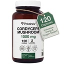 Cápsulas de Cogumelo de Cordyceps - Fonte de 60 dias 1000 MG - Desempenho Atlético, Endurance & Immunity Adaptogen Supplement - Antienvelhecimento Suporte Antioxidante
