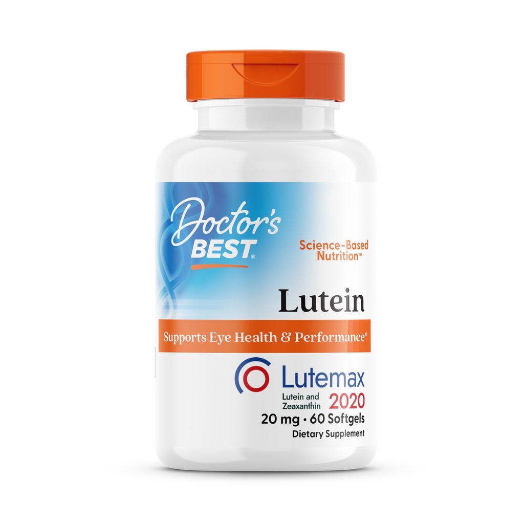 Médicos Melhor Lutein, Suporta Saúde e Desempenho Ocular, Não-GMO, Gluten Free, 20 mg, 60 Softgels