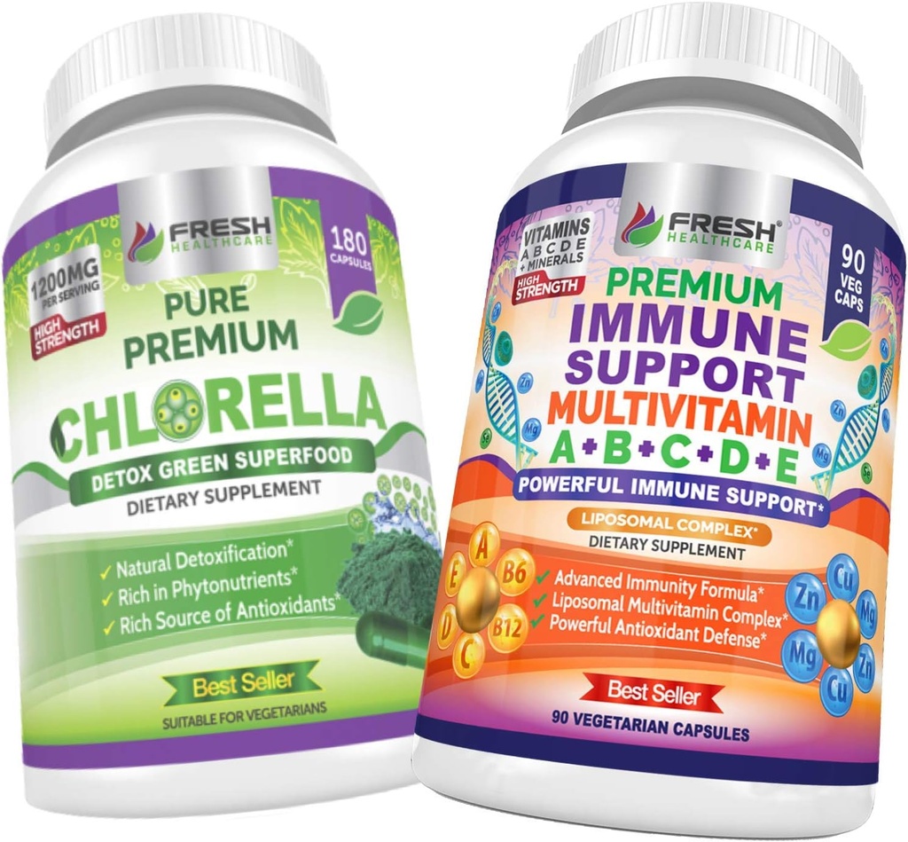 SAÚDE FRESCA Clorela e suporte imunológico Multivitamínico - pacote
