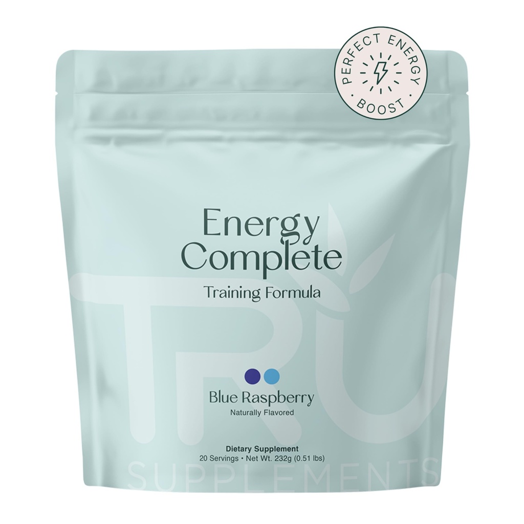TRU Suplementos Suplementos Energia, Pré-treino Fórmula de treinamento, Vegan Friendly, Sem Jitters, melhorar o desempenho do treino, sabores naturalmente extraídos, 20 Servings (Azul framboesa)