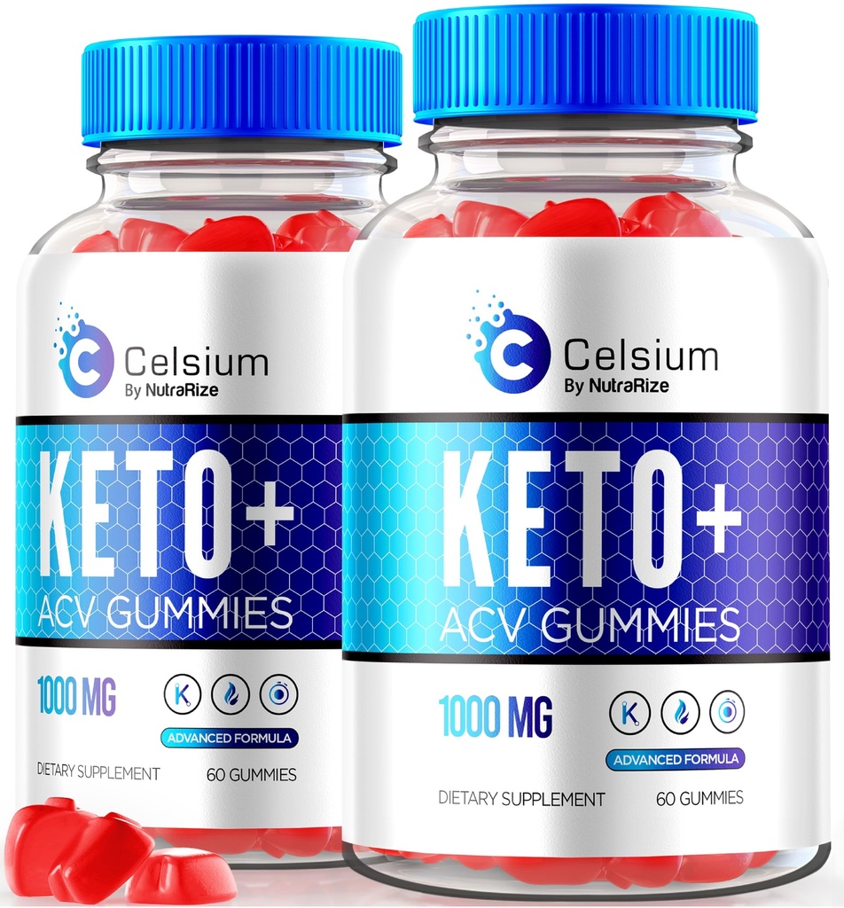 NutraRize (Pacote de 2 Celsium Keto+ACV Gummies, Advanced Formula 1000MG Apple Cider Vinagre, All-Natural Keto Oficial, Celsium Dietary Supplement, Reviews (120 Gummies)