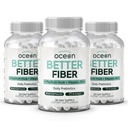 Orgânicos Oceano melhor fibra - Suplemento de fibra diária - amolecer escabelo para movimentos de intestino sem esforço - com Psyllium Hulk e Slippery Elm - 3 garrafas