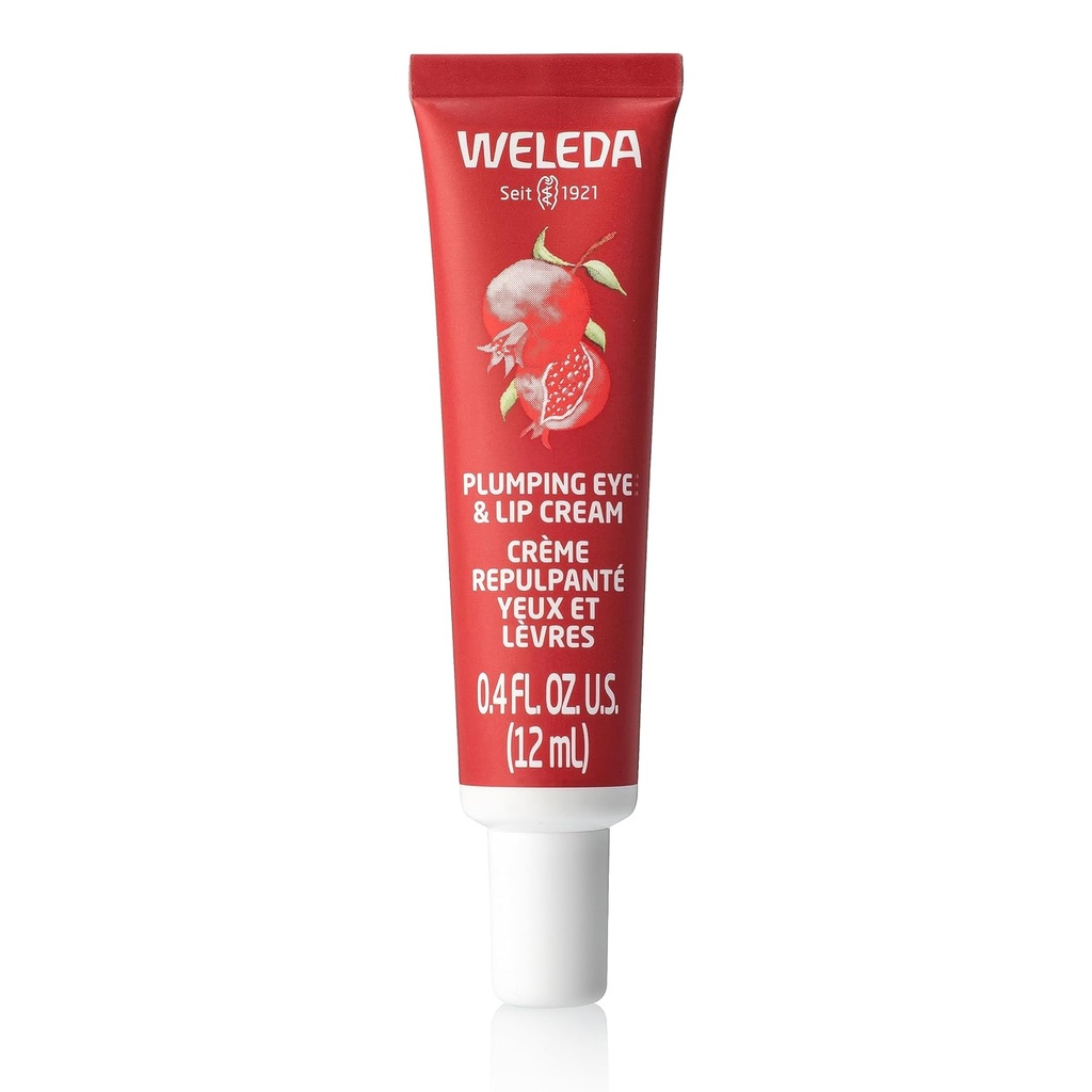 Weleda Plumping Eye & Lip Cream com peptídeos de Maca Root e Romã