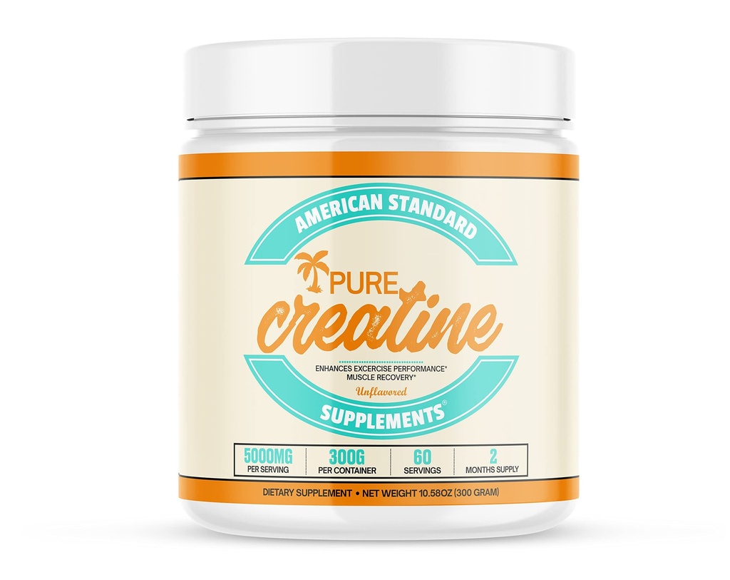 American Standard Supplements Pure Creatina Monohidrato Pó Micronizado - Creatina Micronizado Monohidrato Pó - Sem sabor - 5000mg por serviço - 60 Servings (300g)