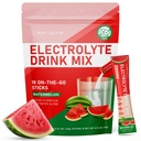 Eletrolíticos em pó Packets - Açúcar livre, naturalmente aromatizado, 10 Eletrolítico & Vitaminas Electrolyte Drink Mix - Melancia sabores, Keto Friendly, Vegan, Não-GMO, 18 Packets