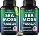 Sea Moss Cápsulas - Irish Sea Moss Avançado com Burdock Root, Bladderwrack & Muira Puama para Imunidade, Gut, & Energy - Superfood Sea Moss Suplementos w/Raw Sea Moss Powder (2 Pack)