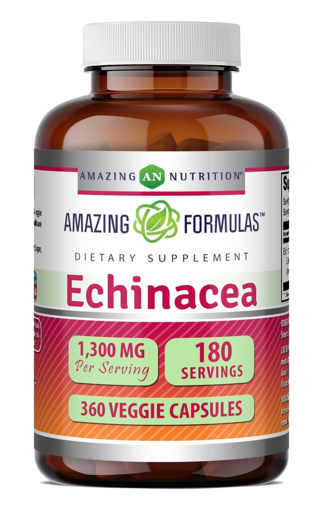 Formulas surpreendentes Echinacea 1300 Mg Por Servindo 360 Veggie Cápsulas Não-GMO Gluten Free