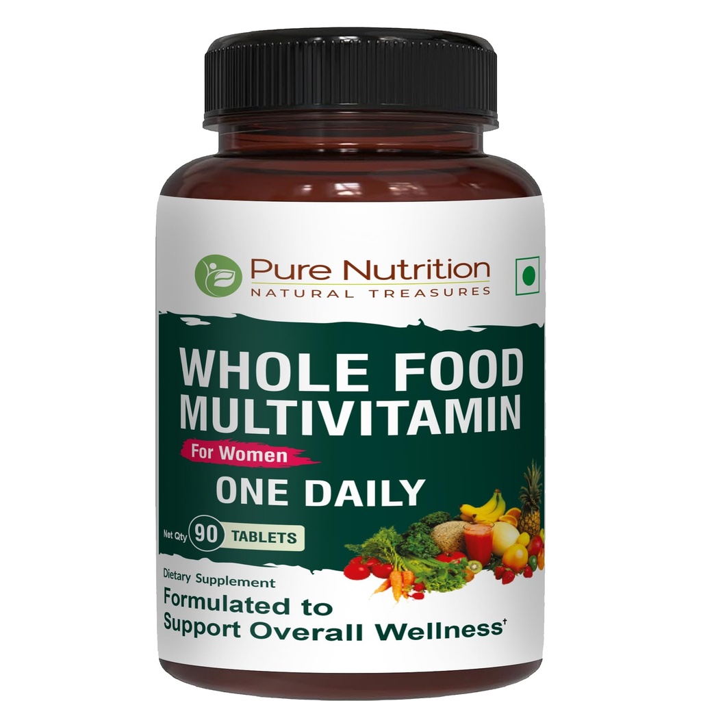 Nutrição pura alimentos inteiros multivitamina para as mulheres 90 tabs ou um dia 100% RDA 24 Vitaminas naturais e minerais Todas as plantas naturais baseadas Multivitaminas das mulheres