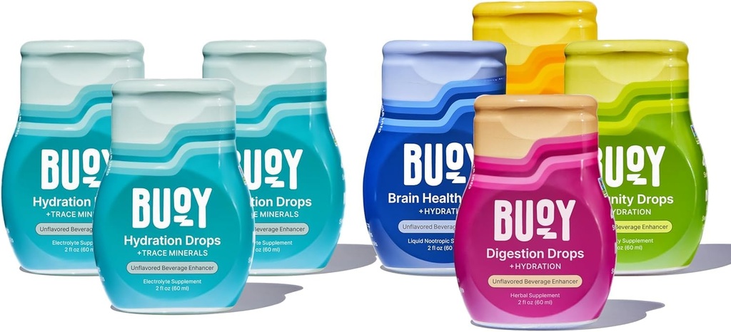 Booy Electrolyte Drops Variety Pack Bundle 280 Servings (sem açúcar, sem adoçantes) Recomendado Dietitian (somente mineral)