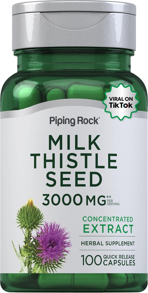 Piping Rock Milk Thistle Supplement 3000mg 100 Cápsulas