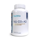 NuEthix Formulações NU-D3 + K2 - Suplementos Vitamina D3 e K2 5000 iu - Embalados com Cogumelo Reishi, Magnésio, & Zinco - 60ct, 60 Servings - Made in USA Products Only