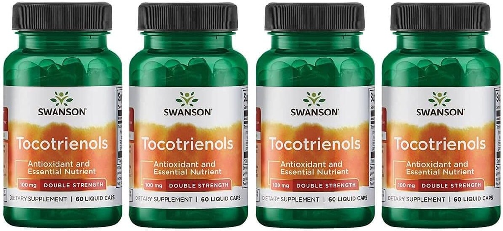Swanson dupla força tocotrienols - Antioxidante - (60 cápsulas líquidas, 100 mg cada) 4 embalagens