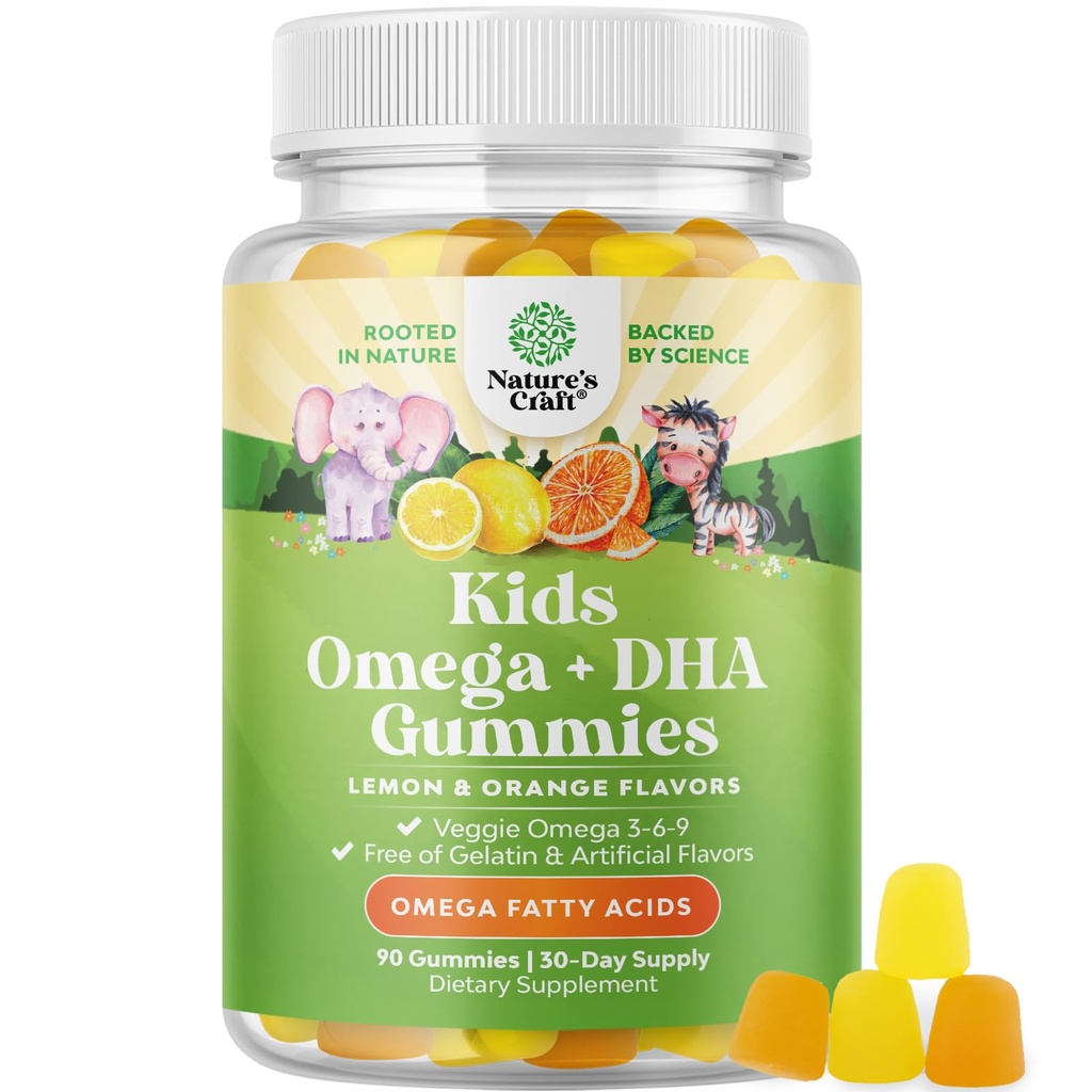Crianças DHA Omega 3 chicletes para crianças - Delicious Fish Free DHA Omega 3 chicletes com vegetariana 6 9 para Visão Cérebro e Imunidade - Não OGM Suplemento Peixe e glúten grátis 1 mês