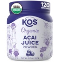 KOS Organic Acai Juice Powder - USDA Certified Organic, Planta Based Superfood Antioxidants, Superberry from Brazil, Great for Smoothies and Bowls, 0g Sugar, Vegan, Gluten-Free, Non-GMO - 120 Servings