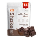 310 Nutrition All-In-One Replacement Shake Powder - Proteína Baseada em Planta Mistura m / alta fibra, Probióticos & Adaptogens - Baixo Carbo, Vegan, Keto & Paleo Friendly - Chocolate Bliss - 14 Srv