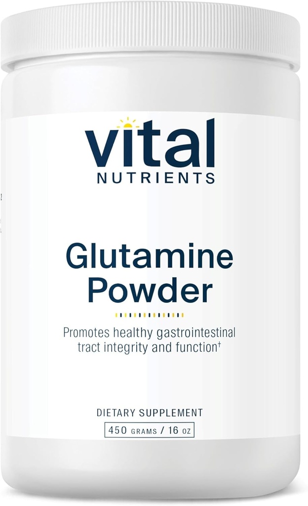 Nutrientes Vitais Pó de Glutamina - Função de Trato Gastrointestinal Saudável - Glúten, Leite, Soja Livre - Não-GMO - 450g/16 oz L-Glutamina Pó