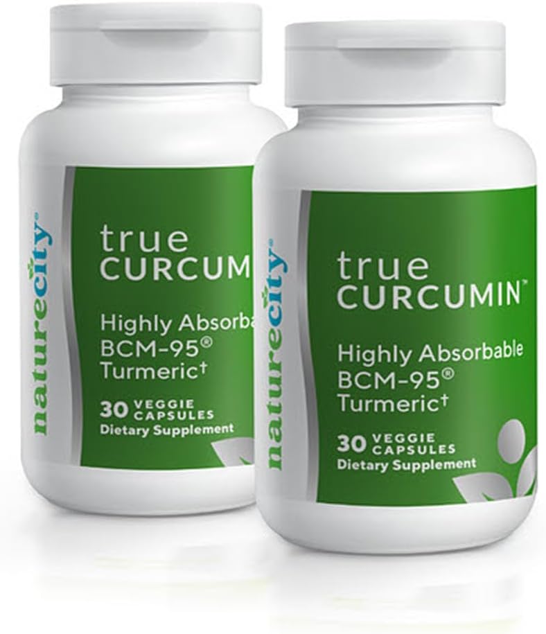 NaturezaCidade True-Curcumin Suplemento Turmérica Não-GMO Tumérico e Curcumina 500mg Cápsulas de Curcuma Suplementos de Vitamina Até 700% Aumento na Absorção (fornecimento de 60 dias)