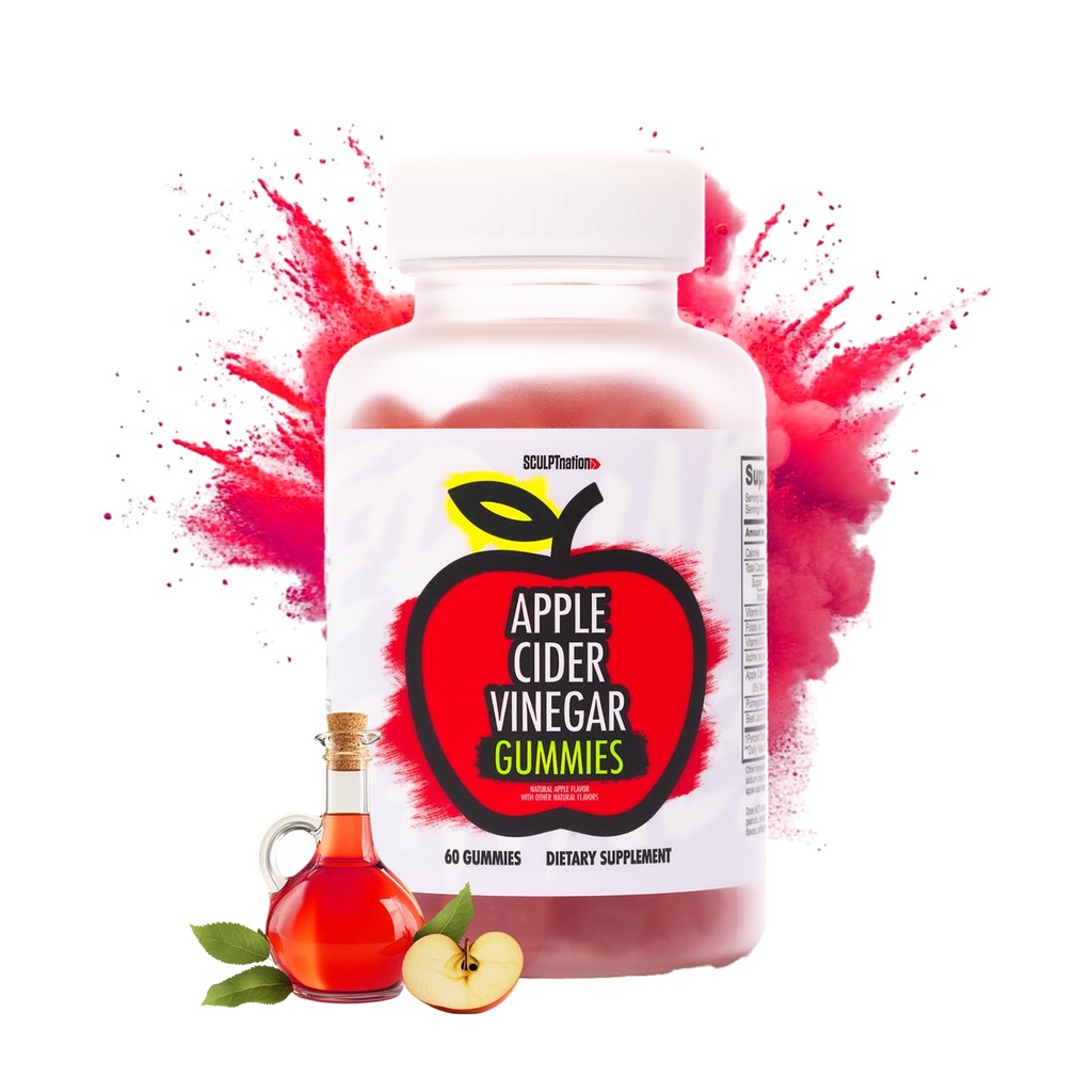 Sculpt Nation por V Shred Apple Cider Vinagre Gummies - saudável Superfood Snack, Metabolismo e Digestion Support - 60 ACV Keto Gummies