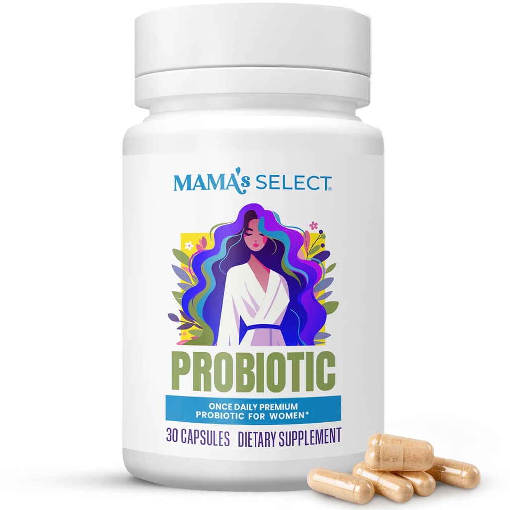 Mama's Select Probióticos Pré-Natais para Mulheres Grávidas – Gravidez, Apoio Pós-Natal e Pós-parto – Aleitamento da Aids, Amamentação, Digestão, Doença Manhã, Microbiome do bebê – 30 Cápsulas