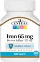 Ferro do século 21 65 Mg Sulfato Ferroso 325 Mg Comprimidos, 120 Contagem (Pacote de 2)