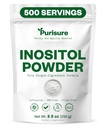 Purisure Myo-Inositol Powder, 250g, Fertilidade, Equilíbrio Hormonal e Suporte Ovariano, Pure Inositol Powder, Myo Inositol Supplement to Support Energy and Brain Wellness, Vegan, Non-GMO, 500 Servings