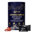 Ashwagandha Gummies com Shilajit 300mg para Mulheres e Homens, Zero Açúcar Ashwagandha Suplementos com Maca Root Powder