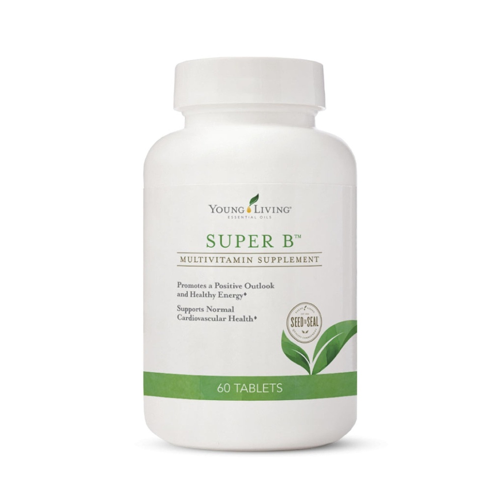 Jovens vivendo Super B Tablets, 60-conde garrafa B Vitaminas e Minerais Suporta níveis de energia saudável Keto-Friendly Fonte de folato natural Contém cálcio, magnésio e vitamina B6