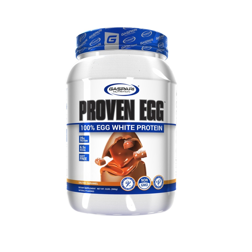 Gaspari Nutrition Proven Egg, 100% Ovo Proteína Branca, 25g Proteína, Keto Friendly, Dairy and Lactose Free, Soy Free (2 lbs, Caramel salgado)