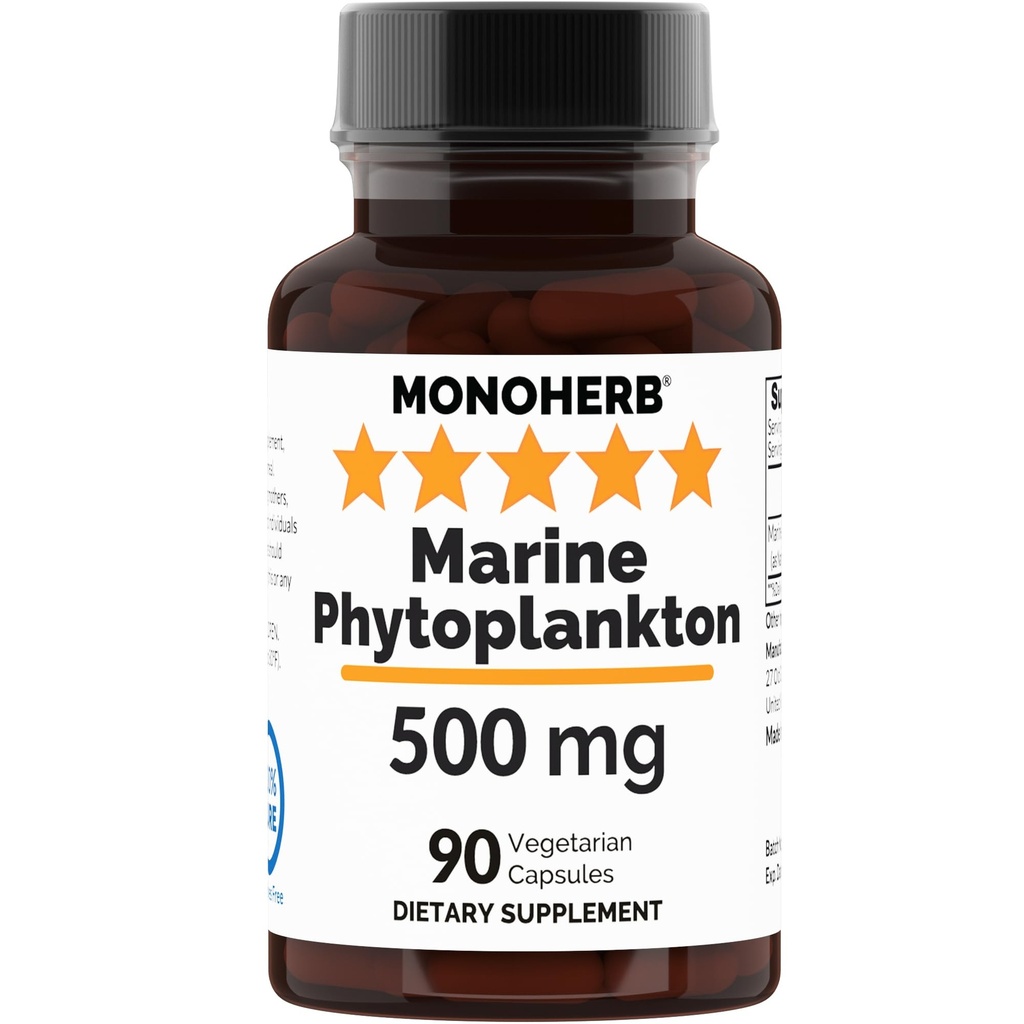 Fitoplâncton marinho MONOHERB 500 mg - 90 Cápsulas Vegetarianas